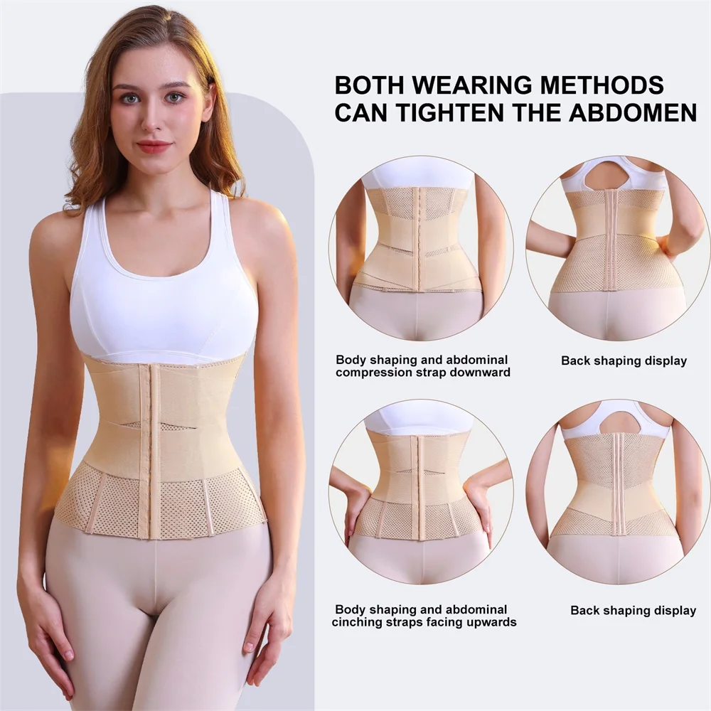 Waist Trainer Shaperwear Belt Double Trimmer Shaping Tummy Control Shaper Waist Cincher Trimmer Wrap Girdle Corset for Woman
