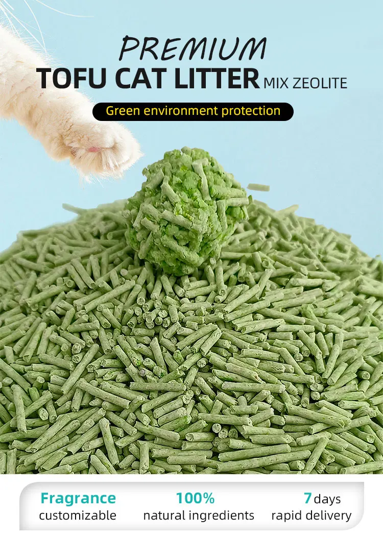 Flushable Fast Clumping Tofu Cat Litter Dust Free Silica Gel Cat Litter