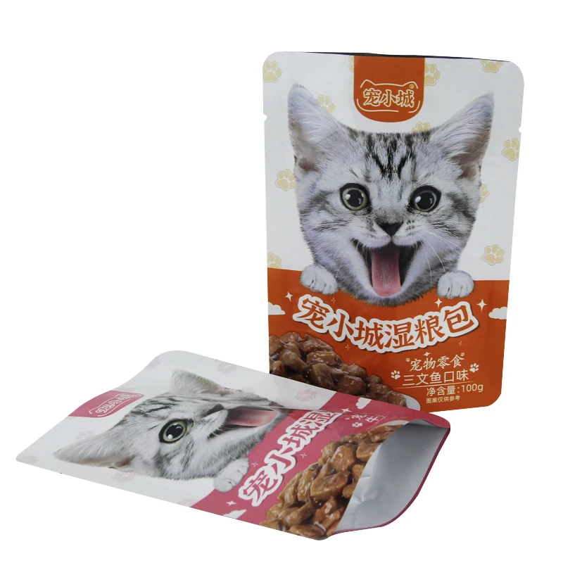 Custom Cat Dog PET Food Packaging Bag Gusset Stand Up 121 High Temputure Retort Pouch With Zipper