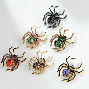 Vintage Halloween Spider Brooch Pins Crystal-Rhinestone Alloy Children's Men's Women's Engagement Parties Weddings Gift Idea