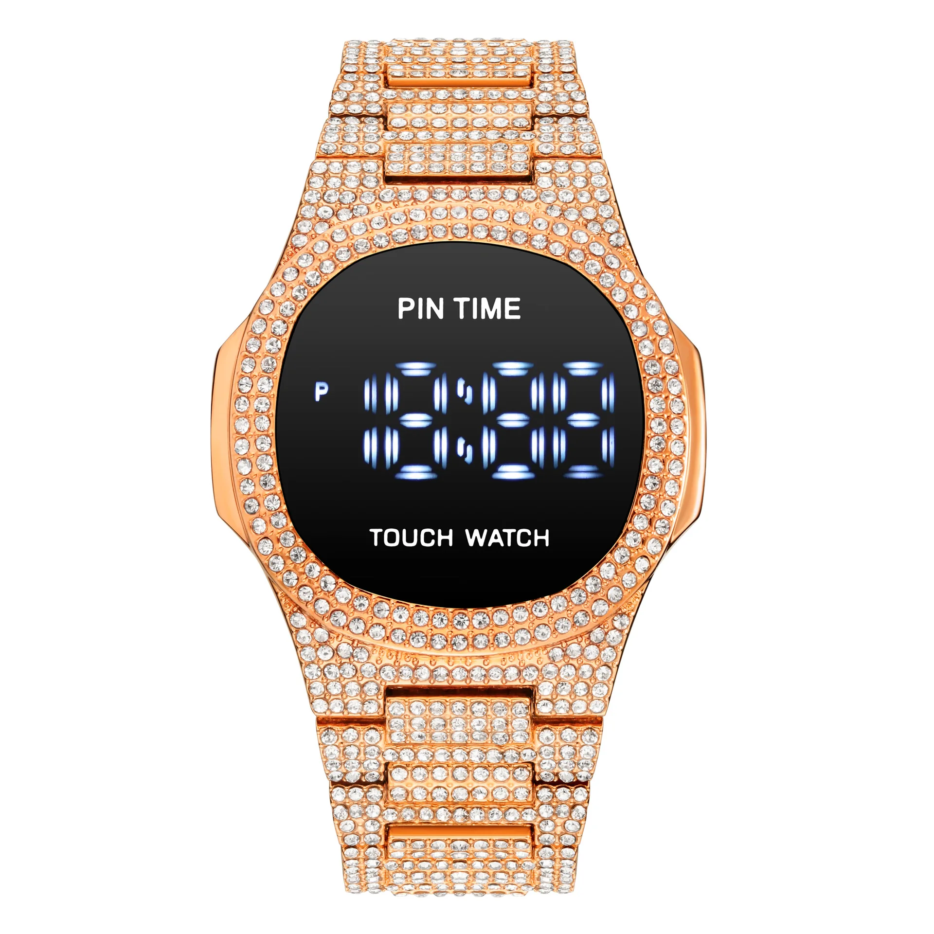 PINTIME Watch for Men Sports Automatic Digital Watch Man Luxury Diamond Watches for Men Quartz Wristwatches Waterproof Clock