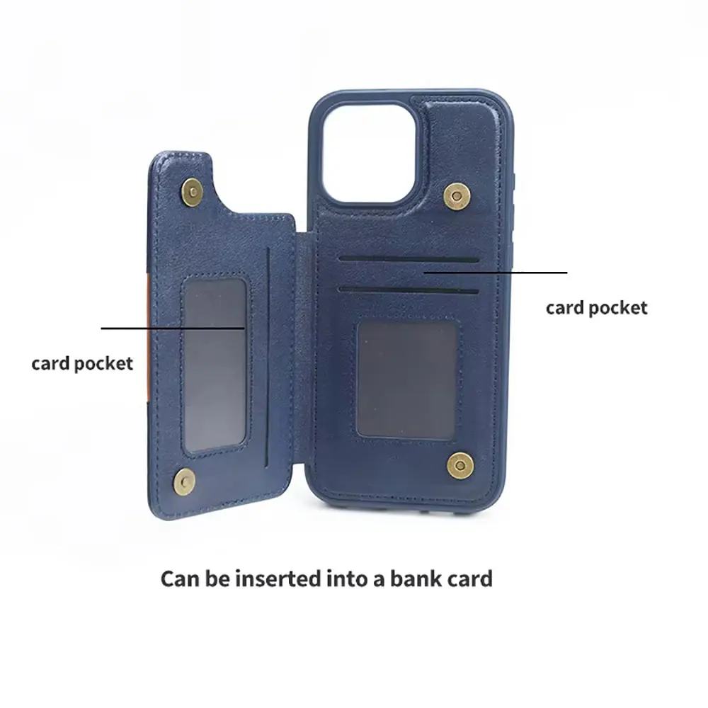 product laudtec pu leather stand phone cases card slot flip wallet luxury business shockproof for iphone air 17 16 pro max sjk1100-7