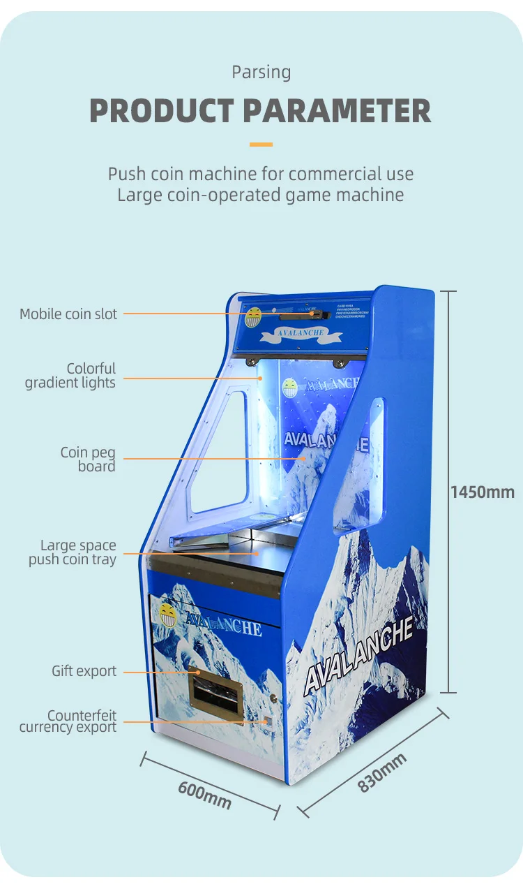 Indoor Arcade Game Center Coin Pusher Machine for 1-2 Players ...