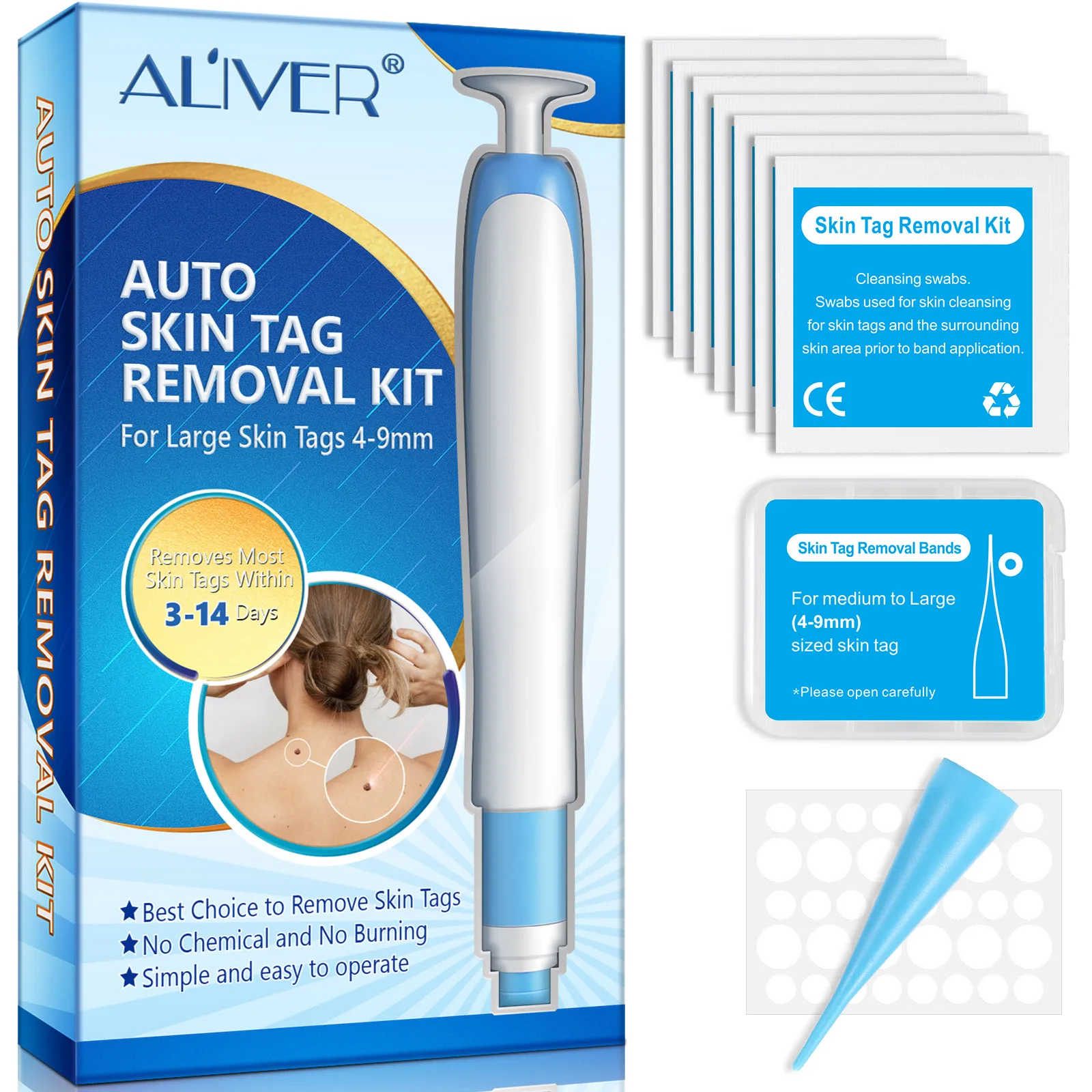 Aliver Selling Auto Skin Tag Removal Kit Safe Tools Middle To Large