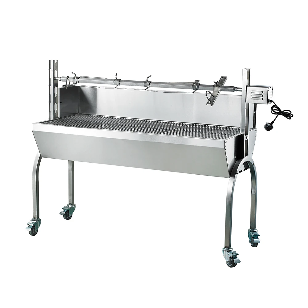 Modern Portable Stainless Steel BBQ Grill Machine for Charcoal and Wood-Burning Camping & Party Use