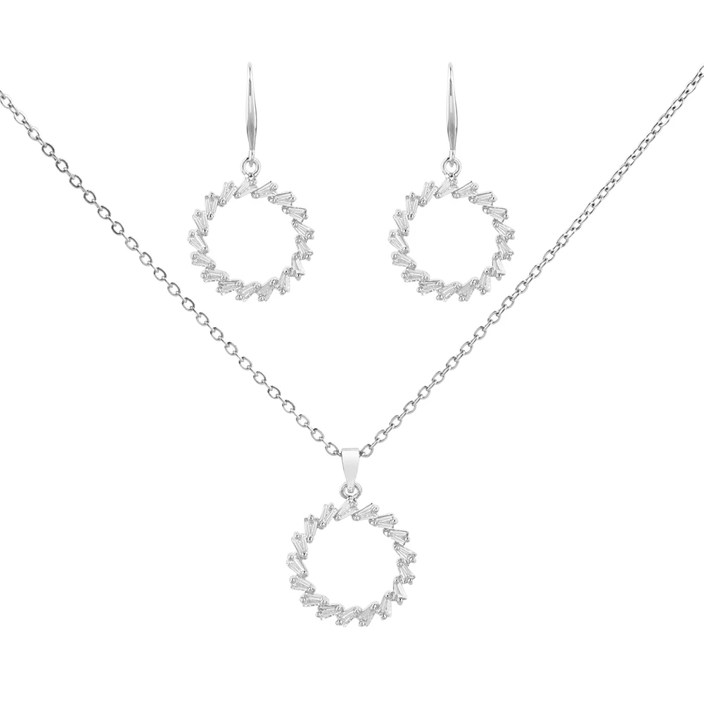 Shining Zircon Hoop Earrings 