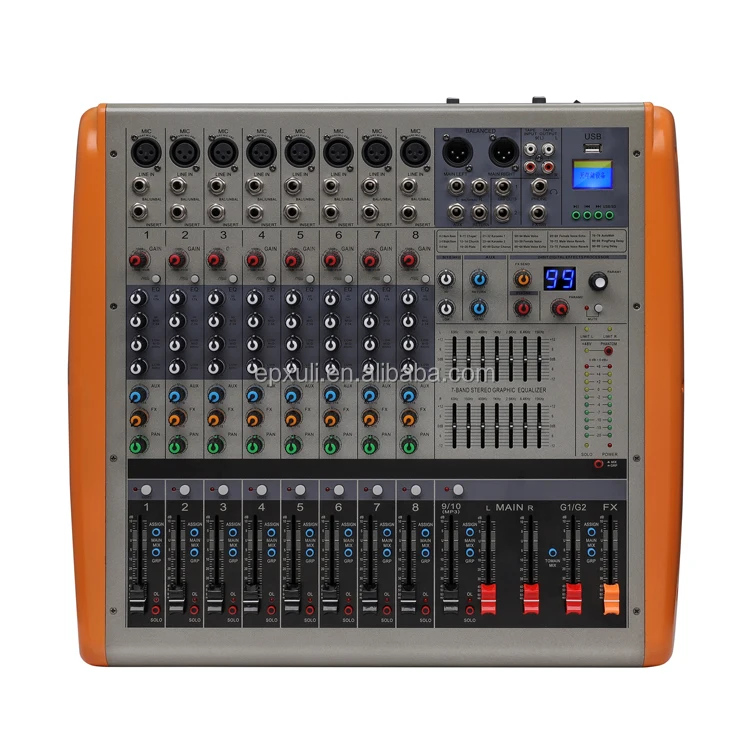 GT-8700 Powered Audio Mixer - High Power & 99DSP Effects