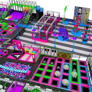 Factory Sale Indoor Playground Equipment Entertainment Ninja Course Rope Adventure Trampoline Park for Kids and Adult