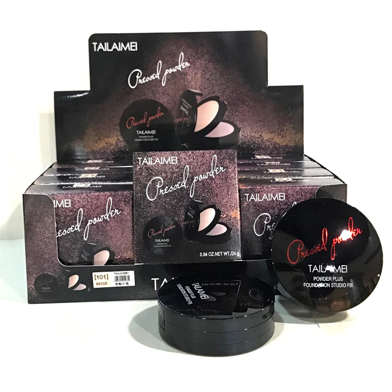 TLM Mineral Base Makeup Compact Powder Puff Face Powders Skin Full Coverage Make up Foundation and Powder Box OEM