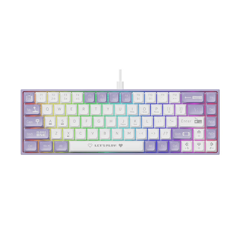AK680 Keyboard - Ergonomic Gaming with 68 Mechanical Keys