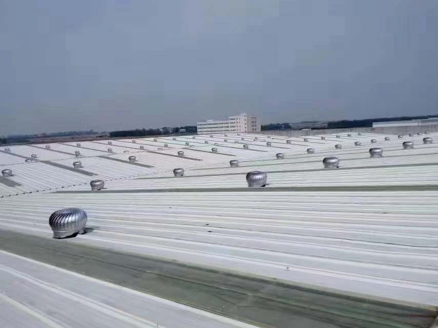 Roof Mounted Positive Pressure Install Warehouse Top Roof Steel Wind Turbine Ventilation Fan 304 Material