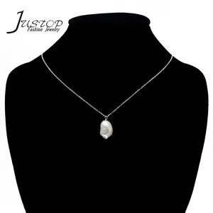 925 Sterling Silver Chain Solid Natural Freshwater Pearl Charms and Pendants for Jewelry Making Necklace