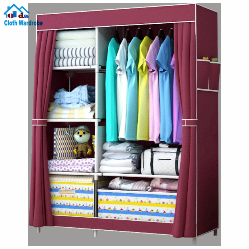 Factory Best Selling PP DIY Wardrobe Portable Cheap Student Cabinet Clothes Quilt Storage Cabinet