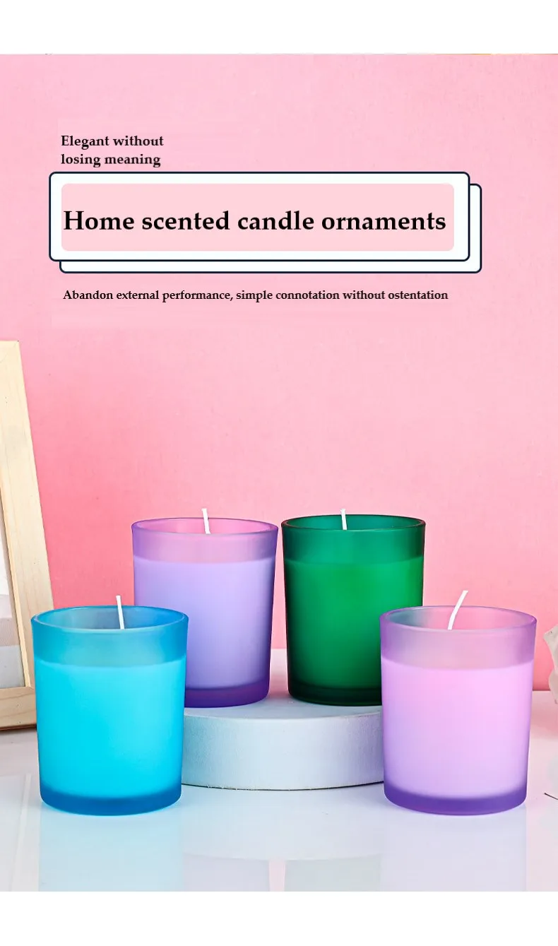 Custom Frosted Luxury Holder 8oz And 10oz Glass Empty Candle Jar With