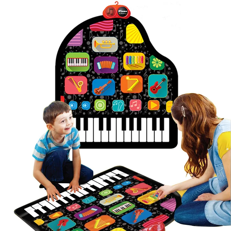 Piano keyboard dance mat customize game mat baby musical dance mat for kids 120*46cm