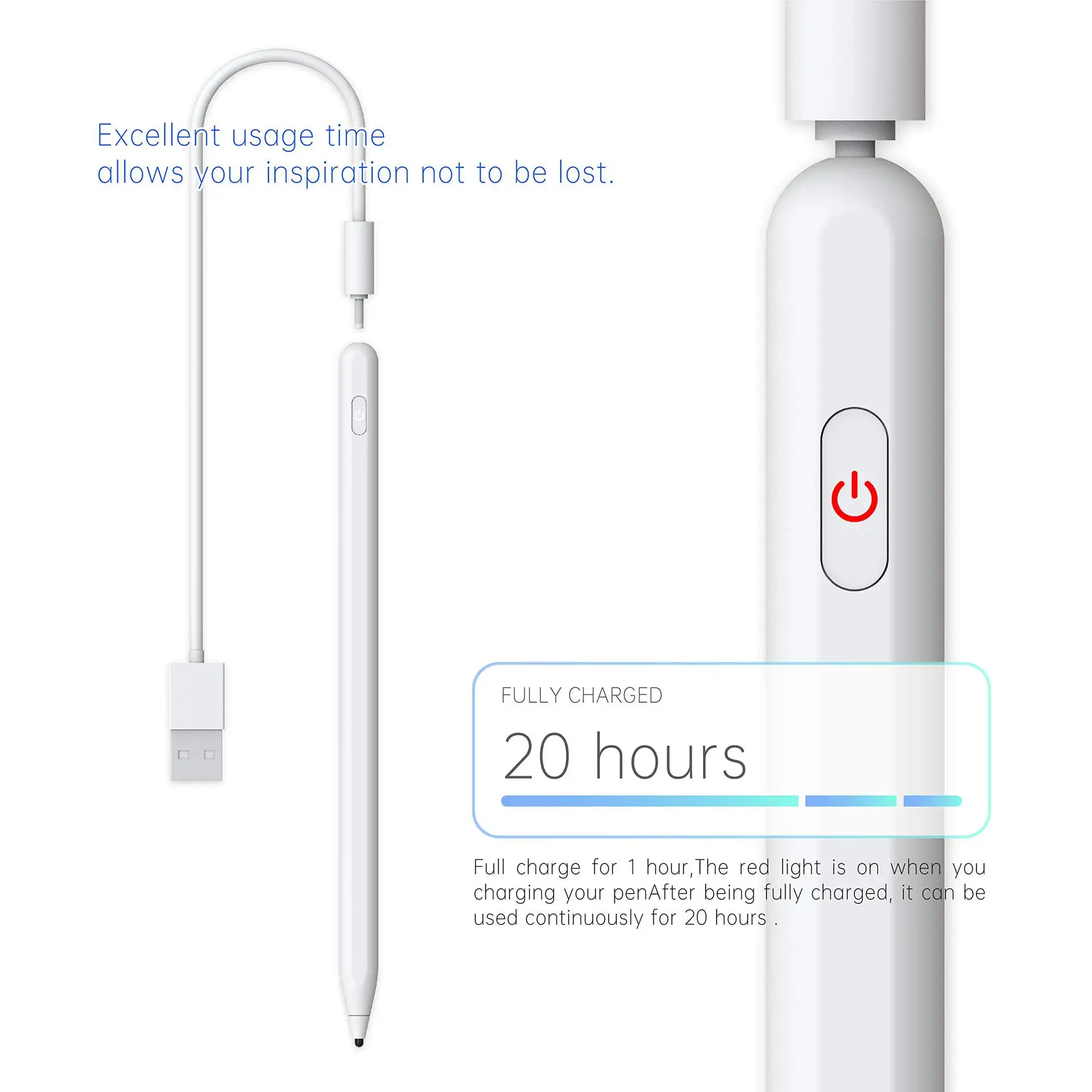 
 Высокочувствительный активный стилус для iPad Apple Pencil, совместимый с сенсорным экраном IOS, Windows, после отказа от 2018  