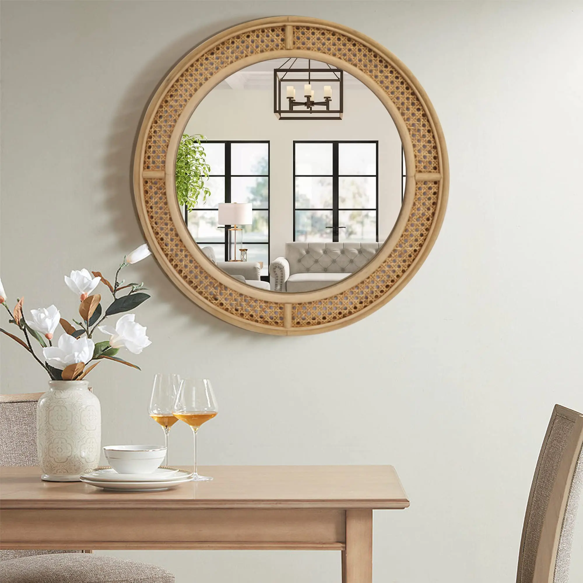 Round Mirror Frame Design Wooden Mirror Frame Design Large Wall Round Mirror With Wooden Mirror ...
