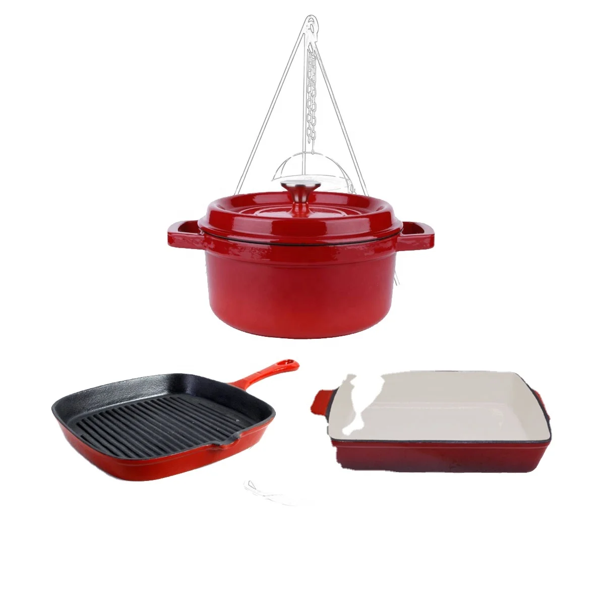 Masterclass Premium Wok Cookware Set Cast Iron La Sera Cookware