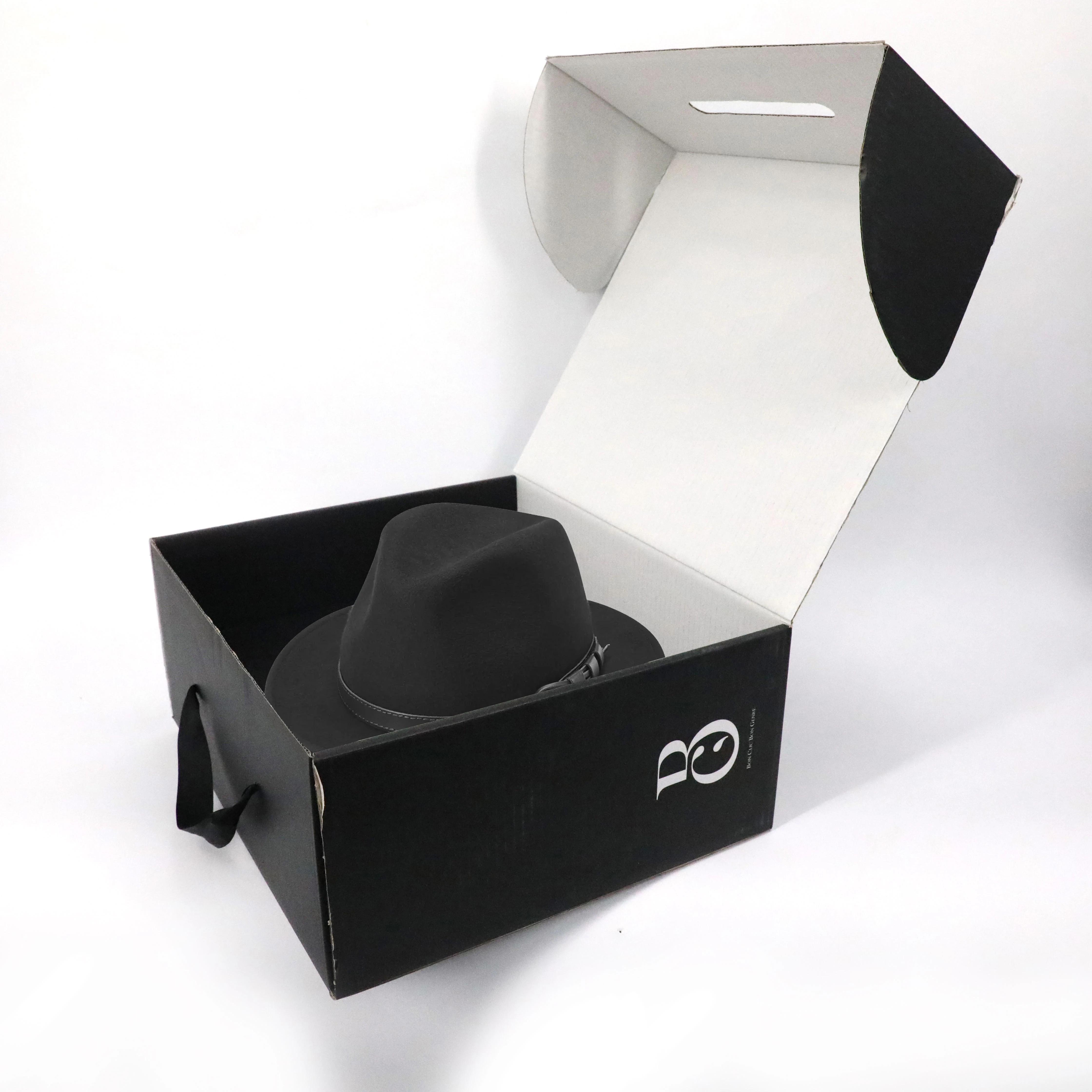 Recycled Cardboard Hat Box Packaging Custom Mailer Boxes With Inserts With Handle