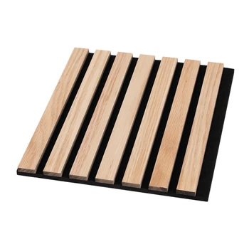 Modern Interior Decorative Wooden Fiber Acoustic Panels Wooden Strip Sound-Absorbing Board Slat