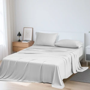 Wholesale Luxury Modern Bamboo Bed Sheets Silver Gray Super King Size Bedding Set Plain Style