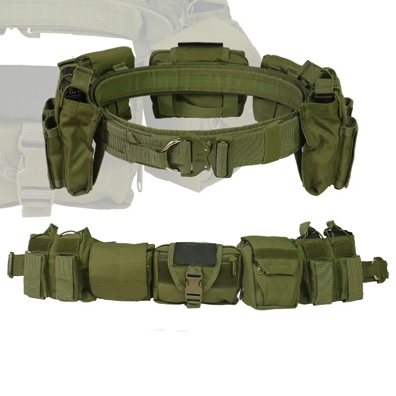 Outdoor Nylon Detachable Adjustable Waist Belt Set with Multifunctional Combination Patrol Waist Belt