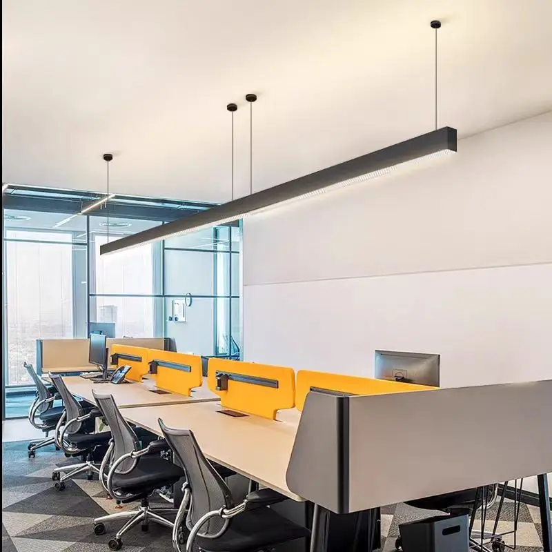 Växlingsbar, dimmerbar LED-linjär lampa för hängande kontors- och butiksbelysning, upphängd LED-belysning för hemkontor