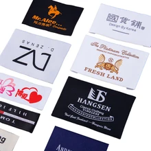 Hot Sales New Trend Clothing Label Factory Custom Logo Brand Name T-Shirt Woven Sewn-In Washing Clothing Tags