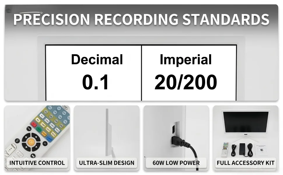 VC-4 19-Inch Optometry LCD Monitor - High-Definition Visual Acuity Chart Screen for Clinical Eye Testing