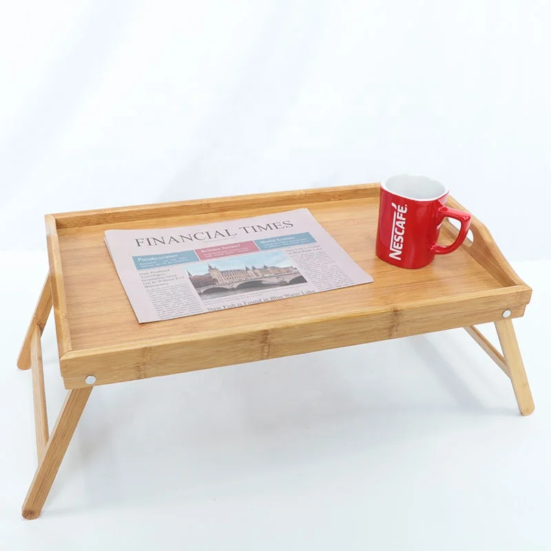 Bamboo foldable laptop desk breakfast table trays for bed