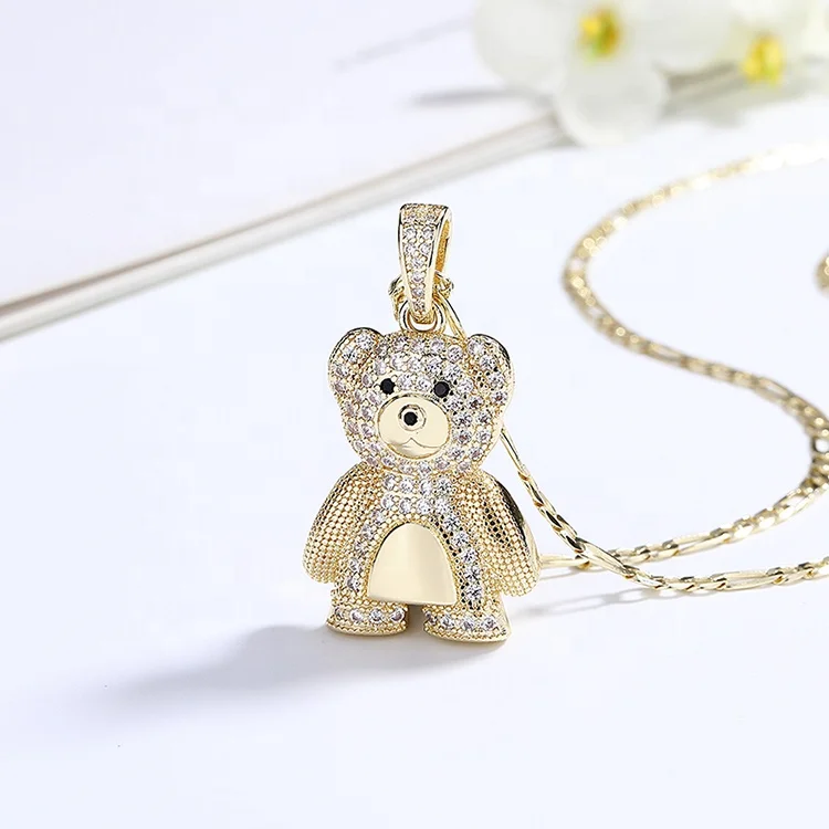 Pretty Teddy Bear in Solid 935 Argentium Silver Men's Fine Cufflinks