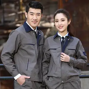 Enterprise Workwear Long-Sleeved 65% Polyester 35% Cotton Labor Protection Clothing for Welder and Auto Machine Workshop Repair