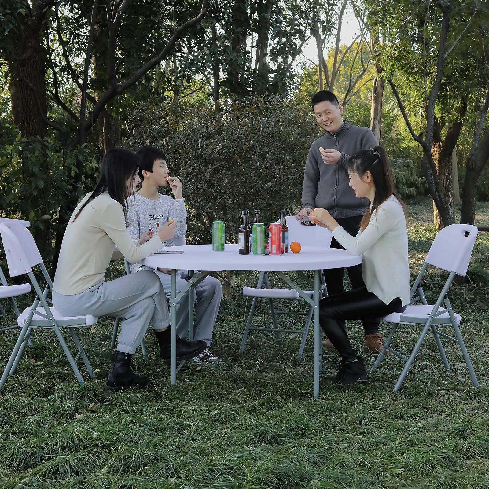 Outdoor Garden Housed Folding Portable Lightweight Plastic 8 Feet