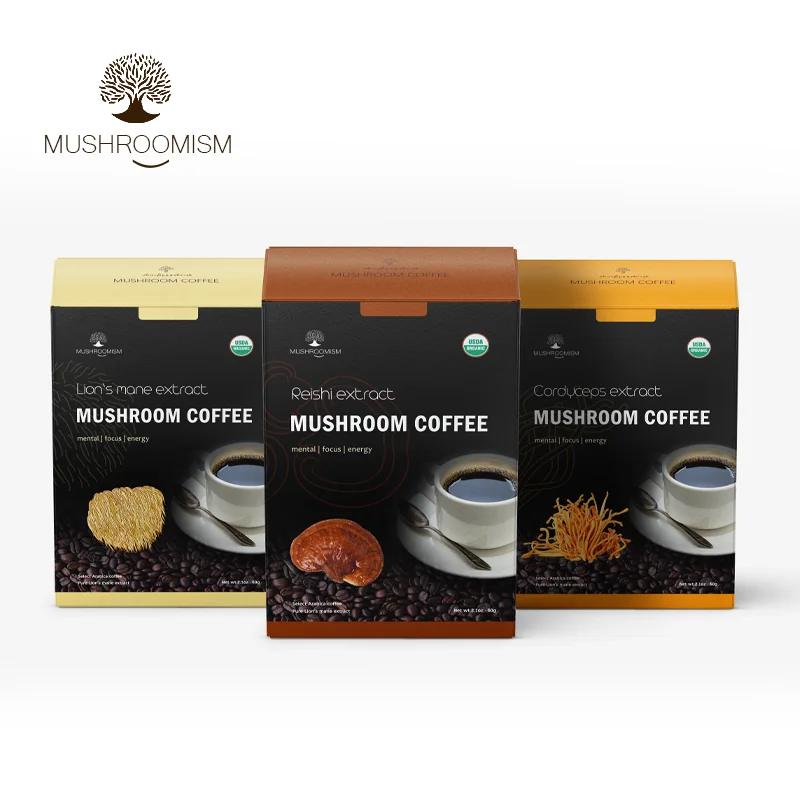 Supplement Blend Mushroom Coffee Powder Herbal Lions Mane Instant Ganoderma Reishi Cordyceps