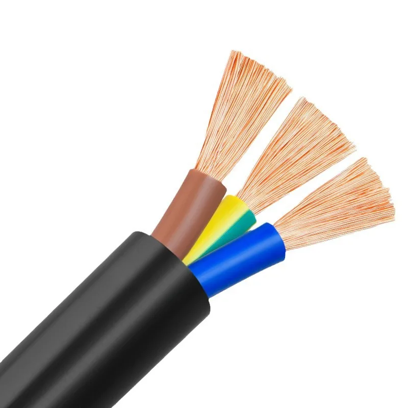 IEC 52 RVV PVC Electric Wire 300V 60227 Stranded Copper 0.5mm 0.75mm Power Cable for Home Use 2 Core 3 Core Underground