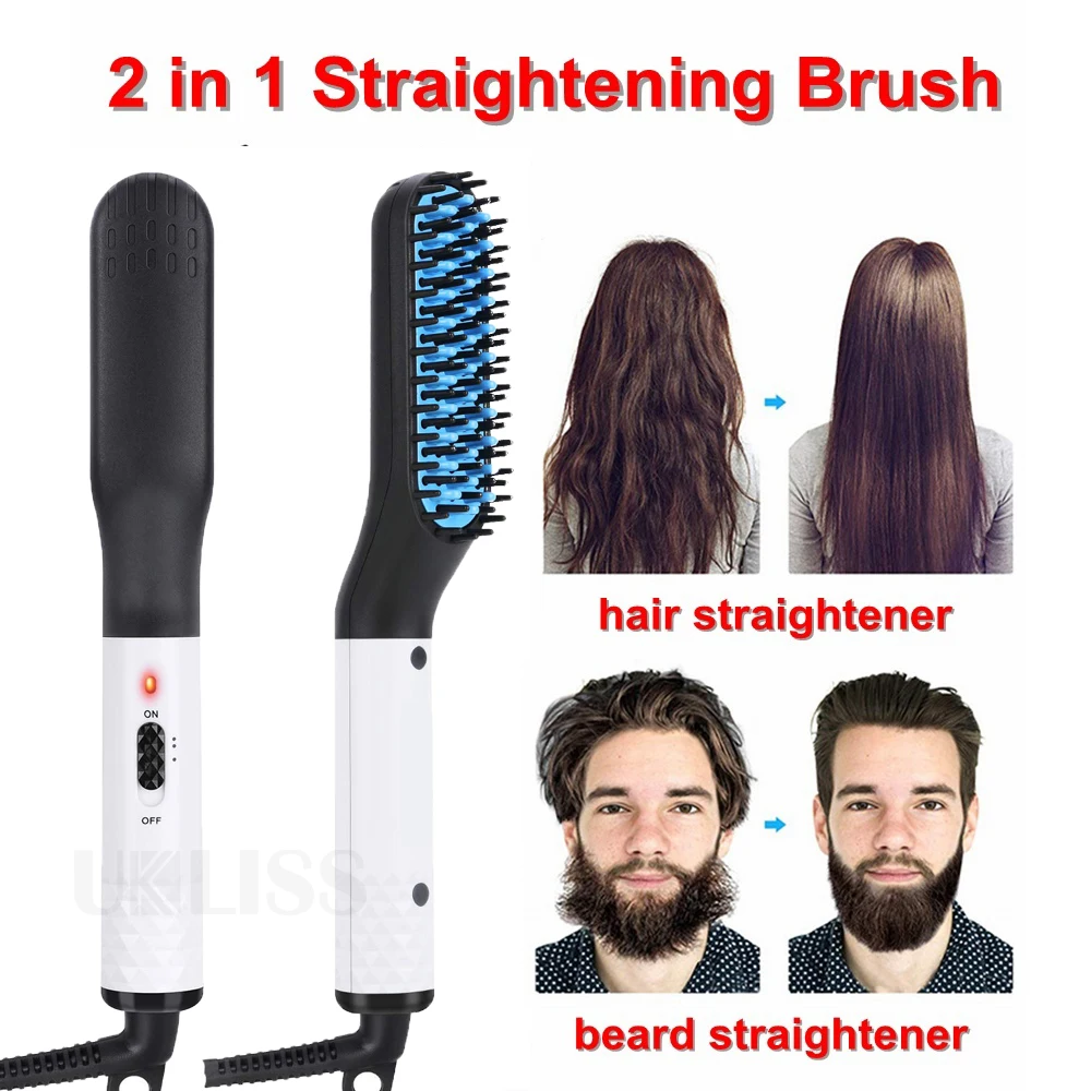 PTC Heater Mini Comb OEM Straightener Brush 360 Degrees Rotation Hair Comb