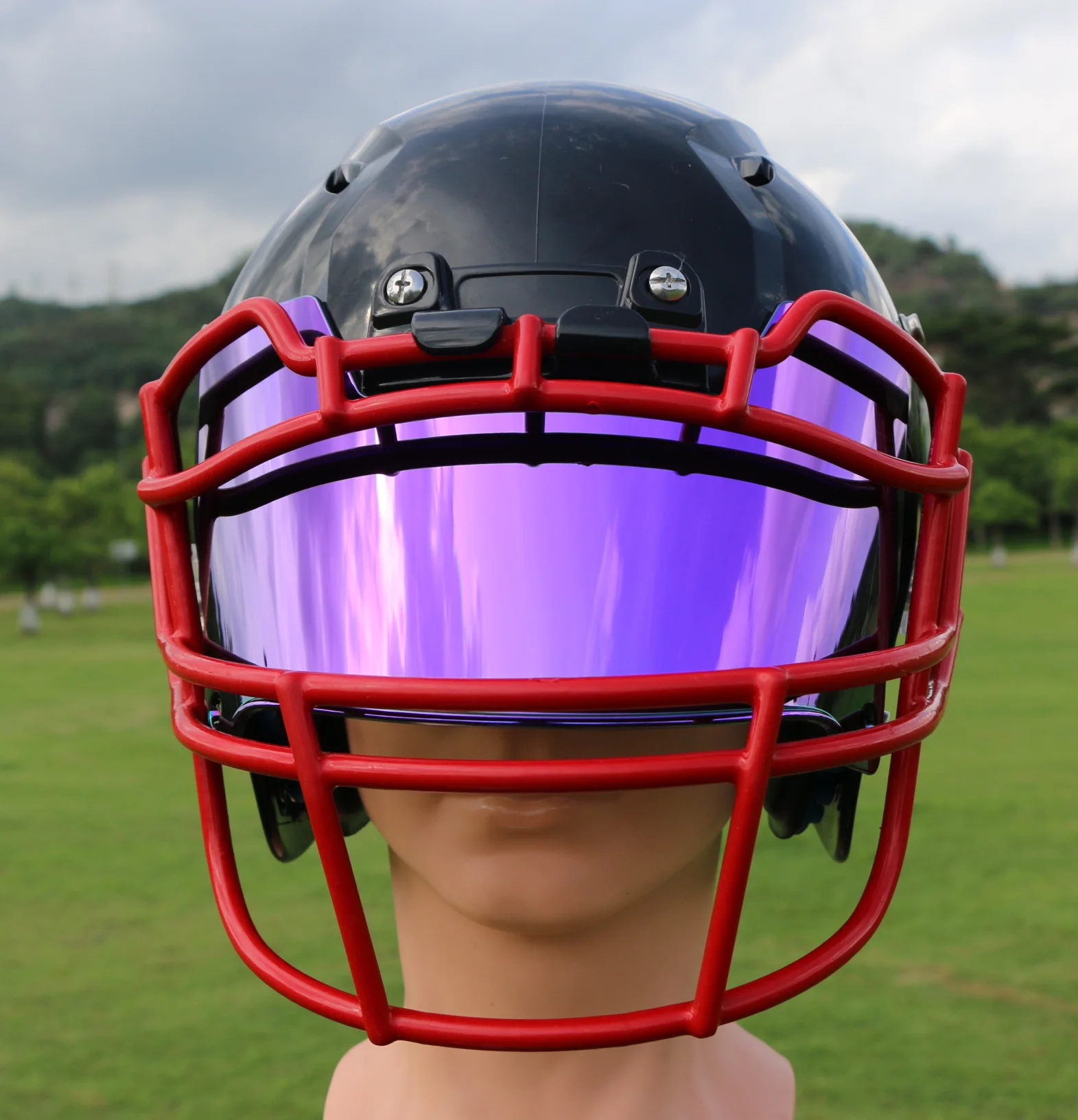 Loudmouth Football Visor - Universal Fit Youth & Adult Football Helmet Visor (Blue)