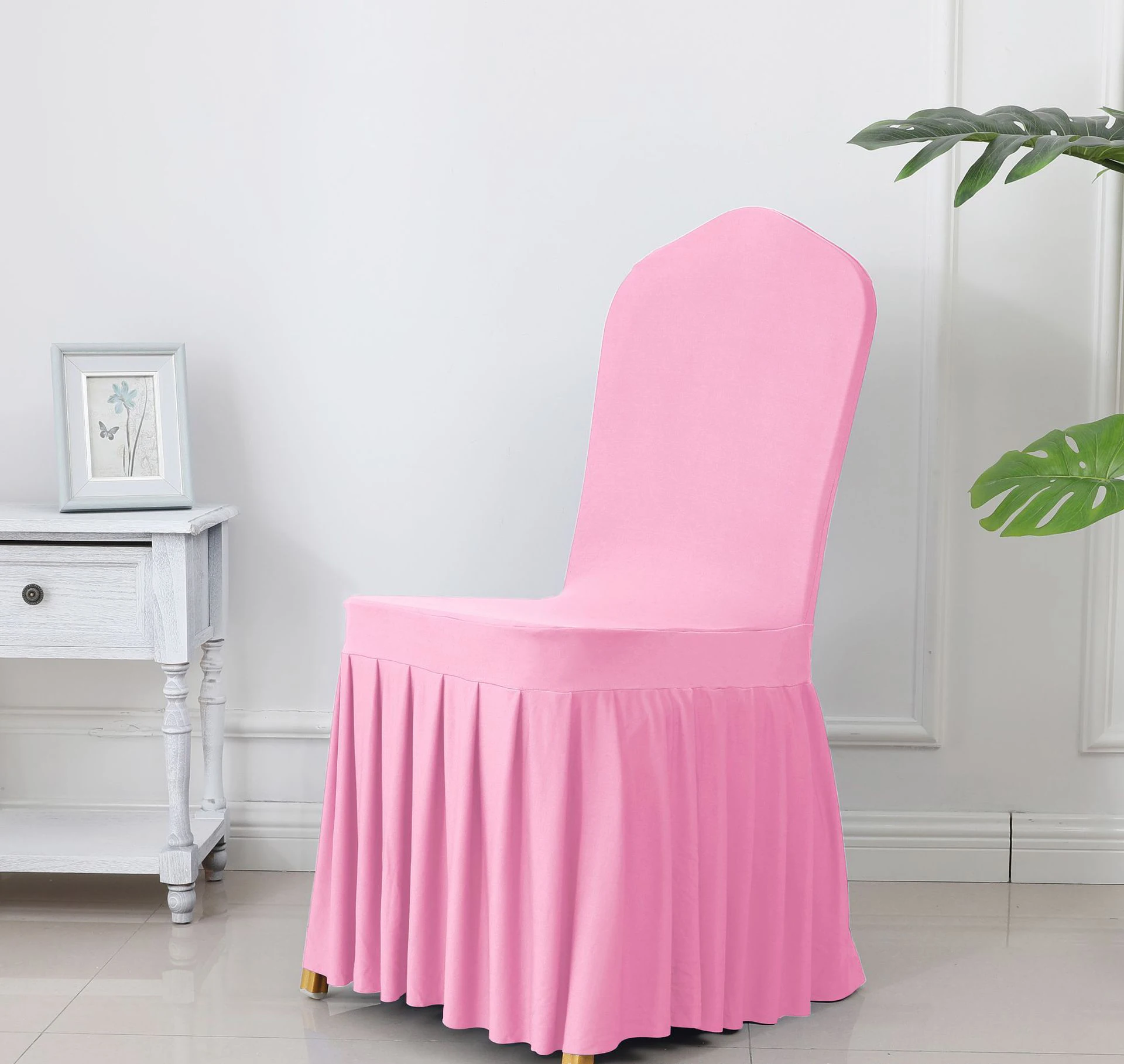 Removable Stretch Dining/parsons Chair Long Skirt Slipcover Protector