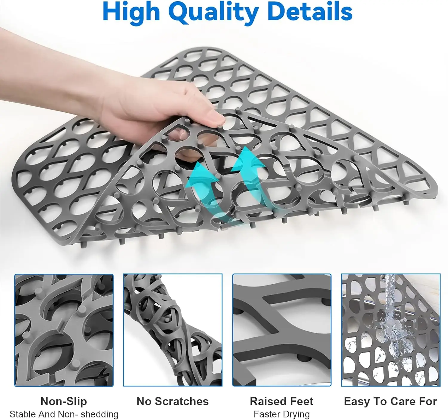Non-Slip Silicone Sink Mat Silicone Sink Protectors for Kitchen Sink