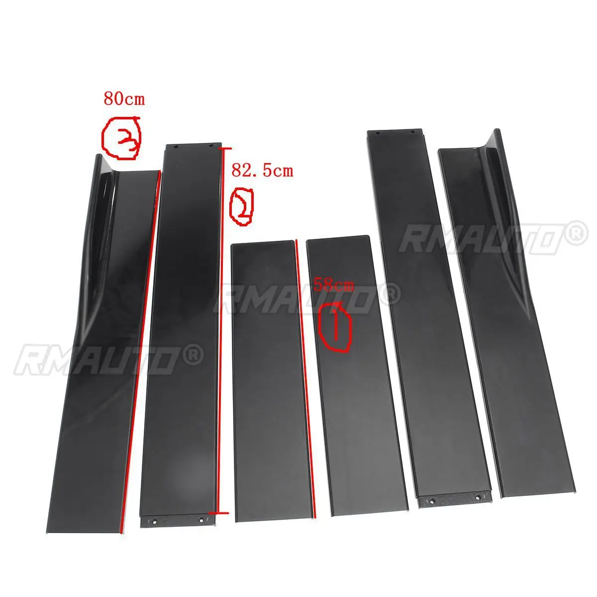 86.6” Gloss Black Side Skirt Extension Lip Kit For Lexus IS200t, IS300, IS350 F-Sport 2014-2024 (6pcs)