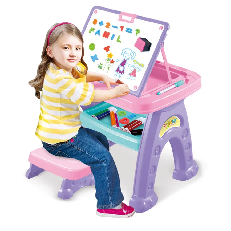 Kids Intelligent Early Educational Drawing Board Toy Projection Painting Machine Learning Table Drawing Toy