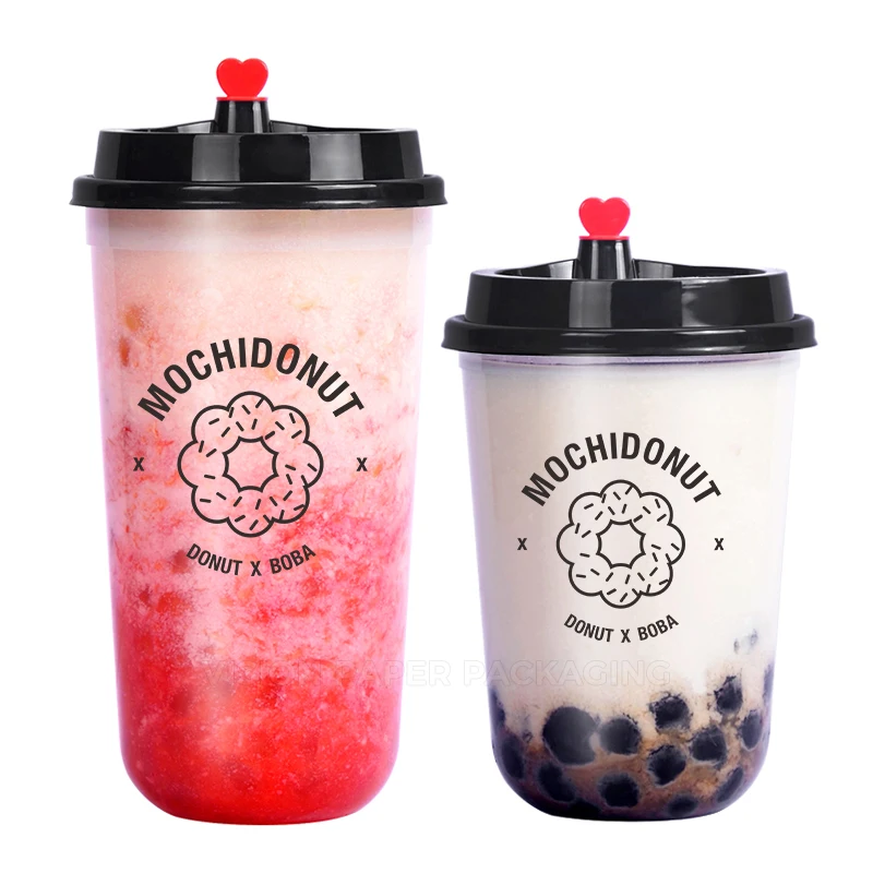 Factory Supply Bubble Tea Cups Custom Logo For Mochinut Donut Shop