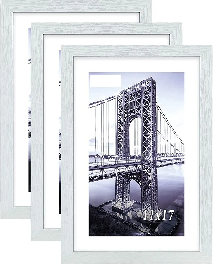 Poster Frame 11x17 Set Of 3,Wood Black Picture Frame,Wall Gallery Photo Frames,3 Pack Buy