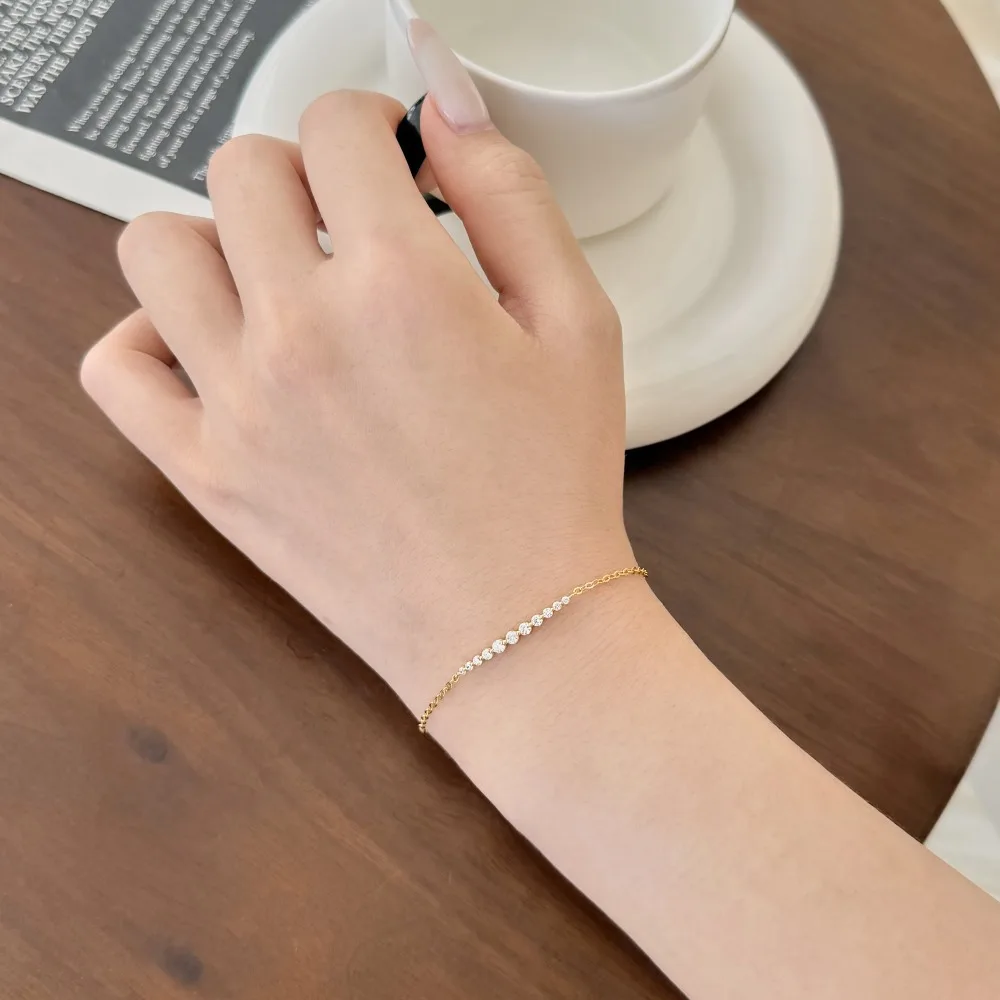 KAKODIY Simple Design 925 Sterling Silver 5A Cubic Zirconia Adjustable Bracelet Slide Clasp Women's Bracelet detail 8