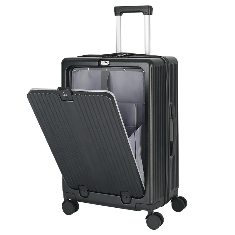 Valise Cabine 20 Pouces (55 Cm) Rigide - Compartiment Ordinateur, Port USB, Porte-gobelet - ABS/PC Anti-rayures - Roues 360° - 8