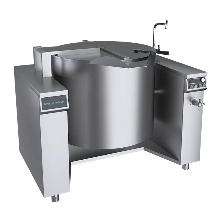 300L Commercial Induction Tilting Cooking Pot with Scraper Energy-saving Jacketed Mixer for Sauce Soup & Industrial Kitchens