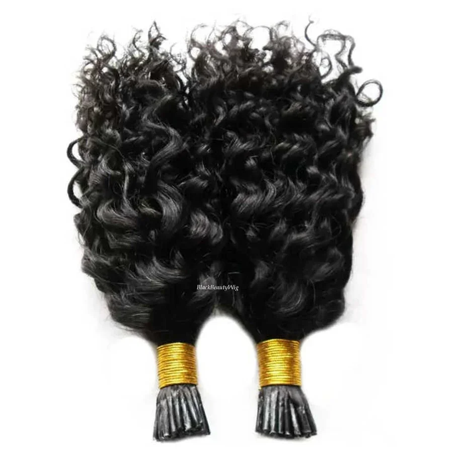 Extensión de cabello humano Microlink I Tip, onda suelta, cabello brasileño Remy, preadherido, 100 g, 100 hebras_voghion.com