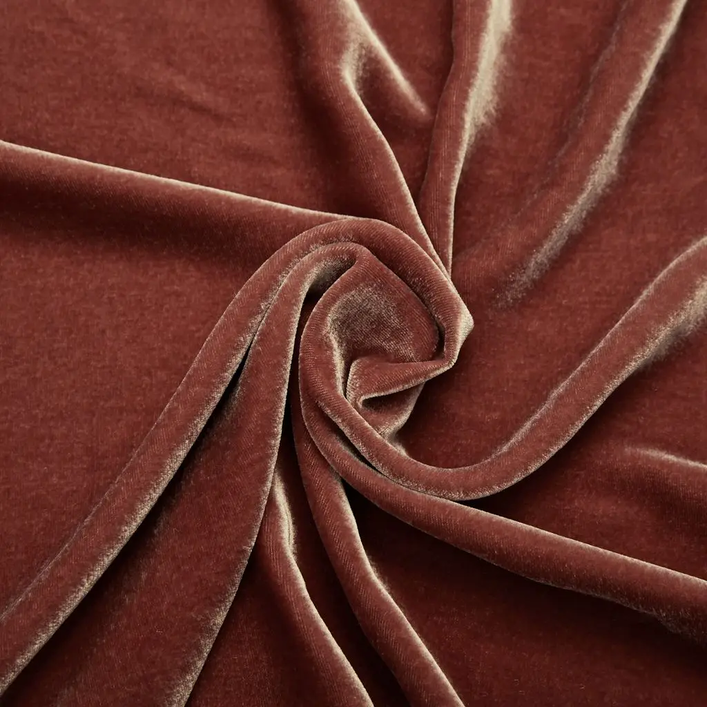 Multi Color 100% Pure Silk Velvet Fabric Solid Color for Garment From China Factory Direct with Wholesale Price