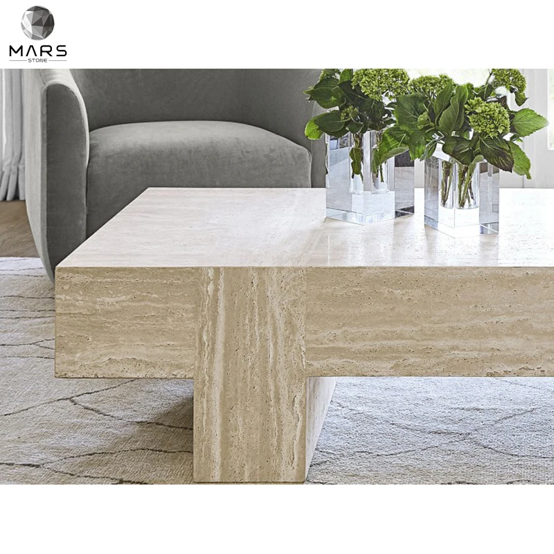 New Arrival Design Travertine Nice Coffee Table  Plinth Side Table Countertop for Hotel