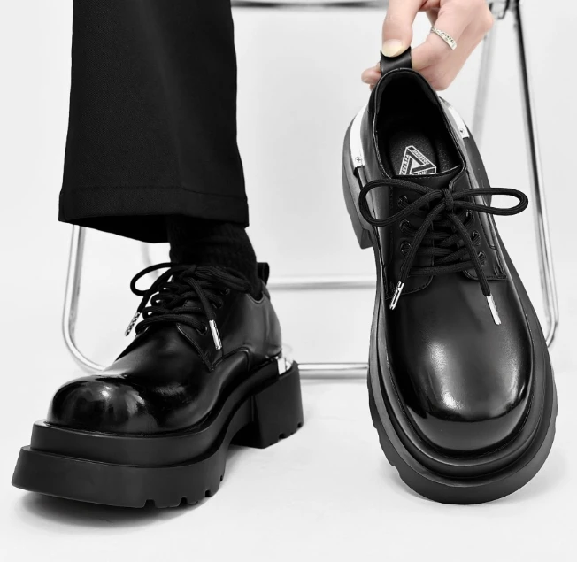 Up-4955r British Style Men's Work Platform Shoes for Business